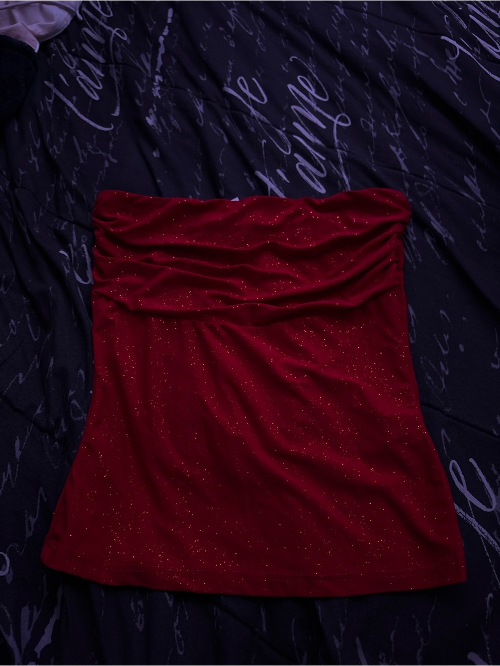 Sparkle Strapless Red Tube Top